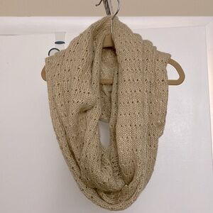Ruby & Bloom Beige and Gold Infinity Scarf